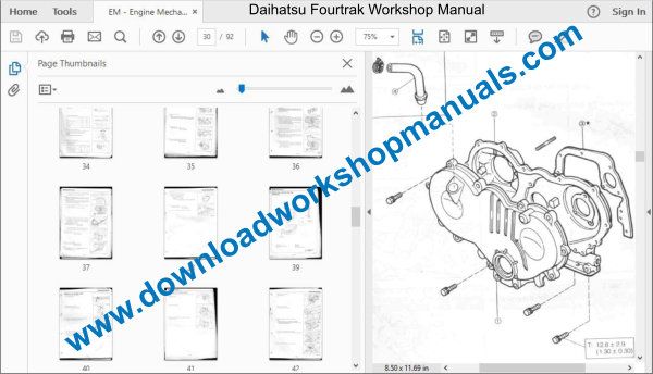 Daihatsu Fourtrak Repair Service Workshop Manual